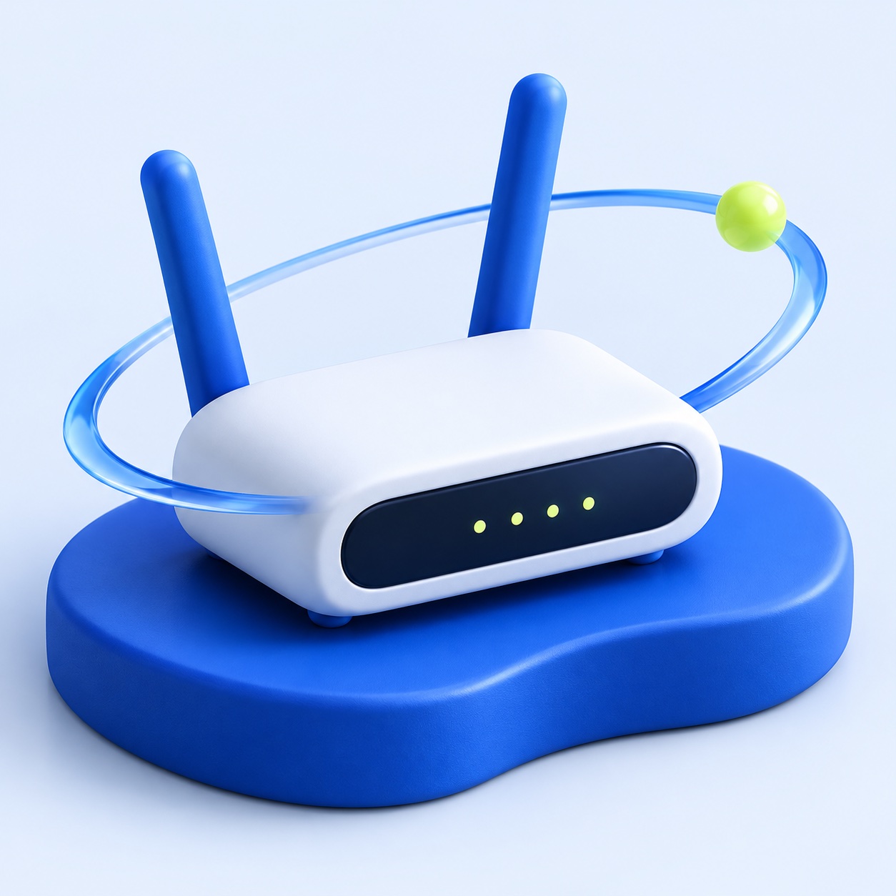 Ilustração conceitual de roteador Wi-Fi